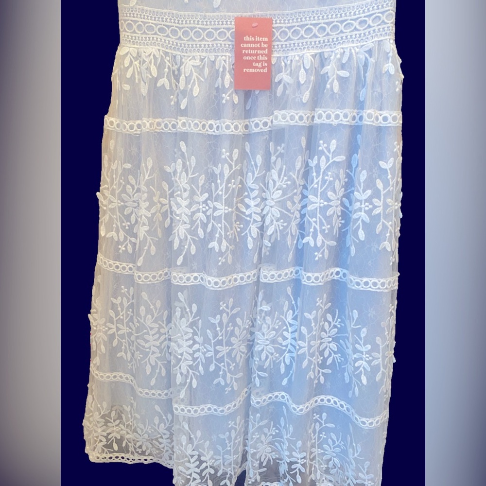 NWT - Ivy City Co - Sicily Dress with Flutter Sleeves in Frost Blue Size Large